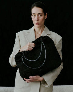 Day Woolen Pop Scrunch Tote - Black