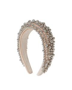 Day Beaded Chrome Hair Band - Silver