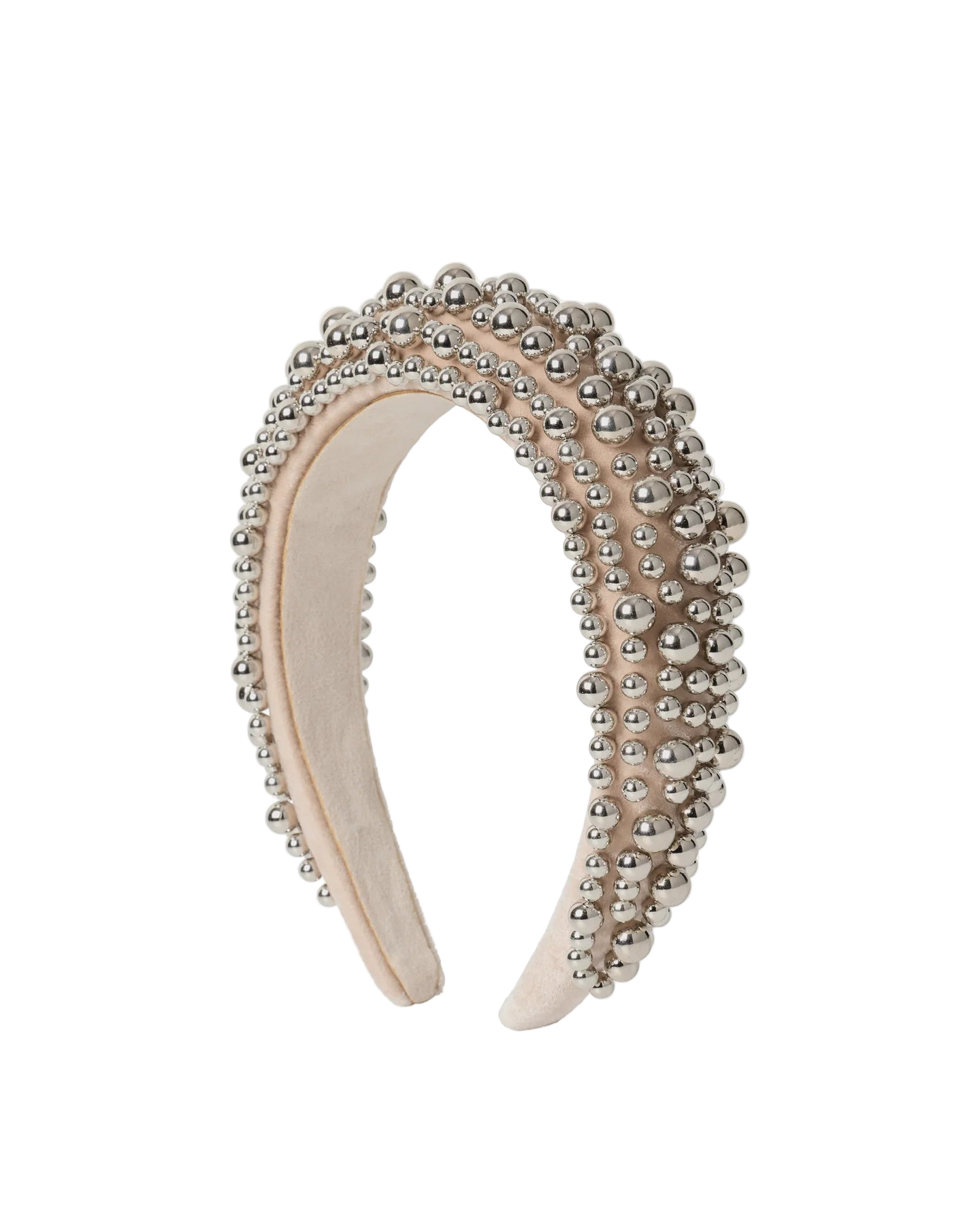 Day Beaded Chrome Hair Band - Silver