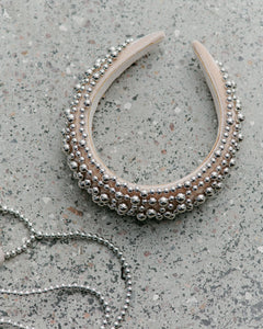 Day Beaded Chrome Hair Band - Silver