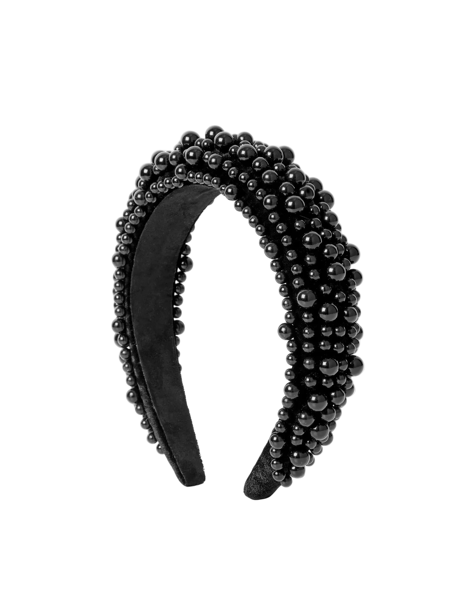 Day Pearly Velvet Hair Band - Black