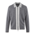 Ford Zip Cardigan - Dark Grey Melange