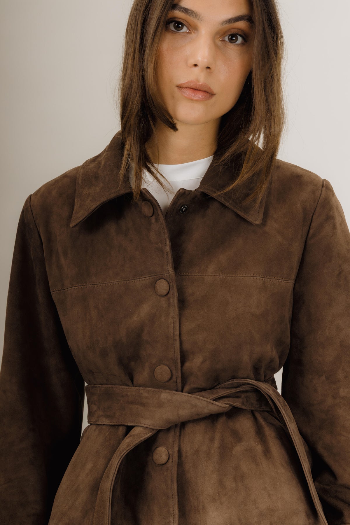 Gustava Suede Jacket - Chocolate Brown