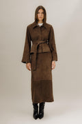 Gustava Suede Jacket - Chocolate Brown
