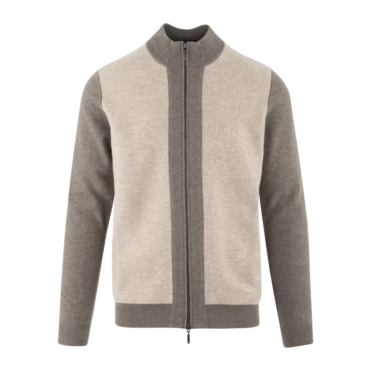 Milton Zip Cardigan - Brown