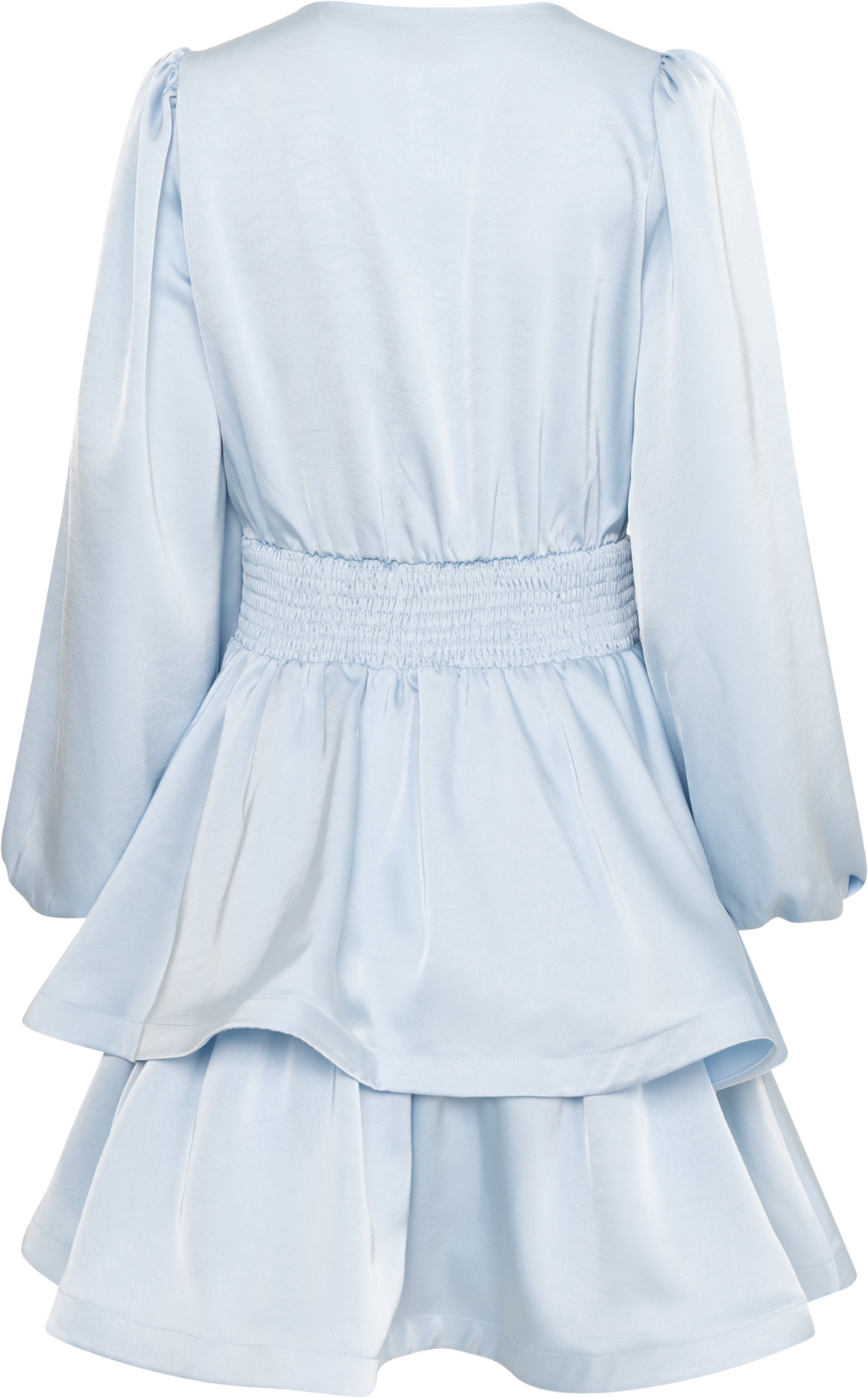 Jade Wave Satin Dress - Light Blue