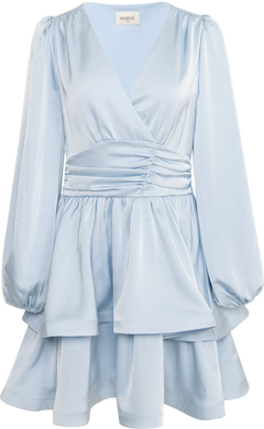 Jade Wave Satin Dress - Light Blue