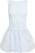 Tora Gingham Mini Dress - Light Blue