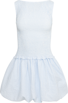 Tora Gingham Mini Dress - Light Blue