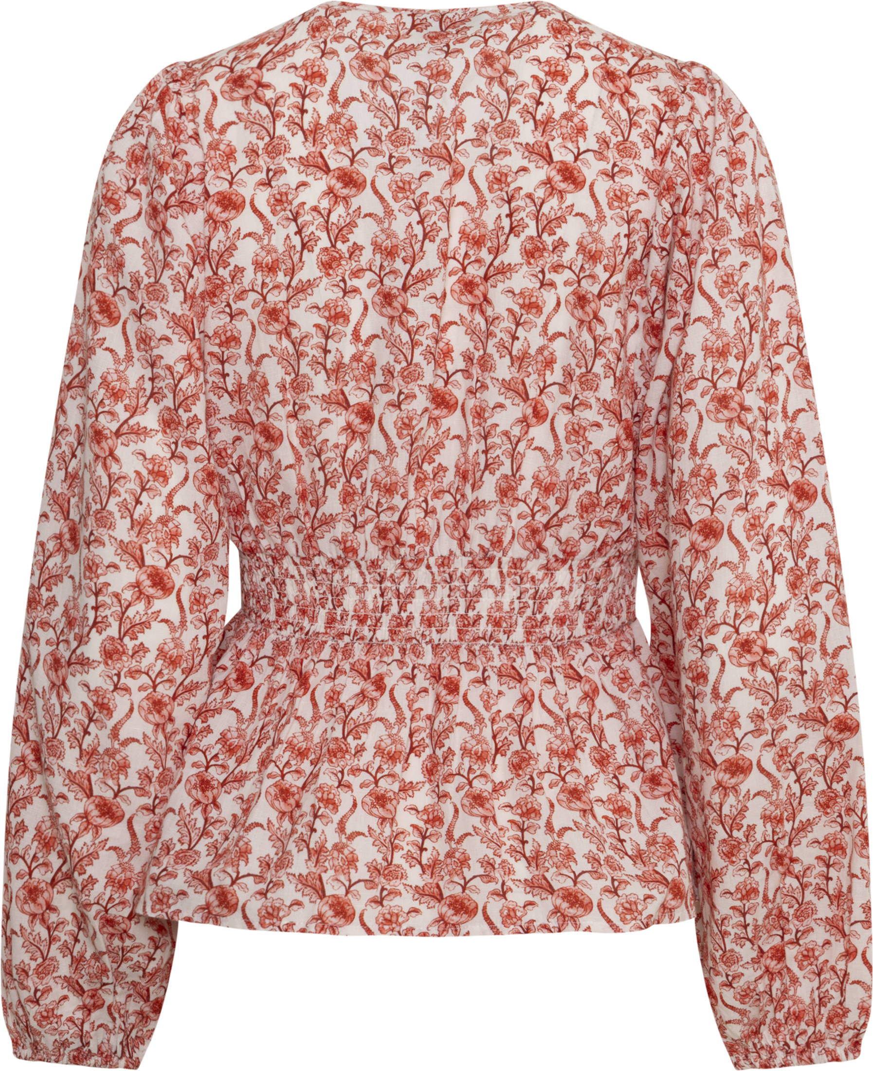 Rosine Linen Top - White/Red
