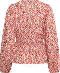 Rosine Linen Top - White/Red
