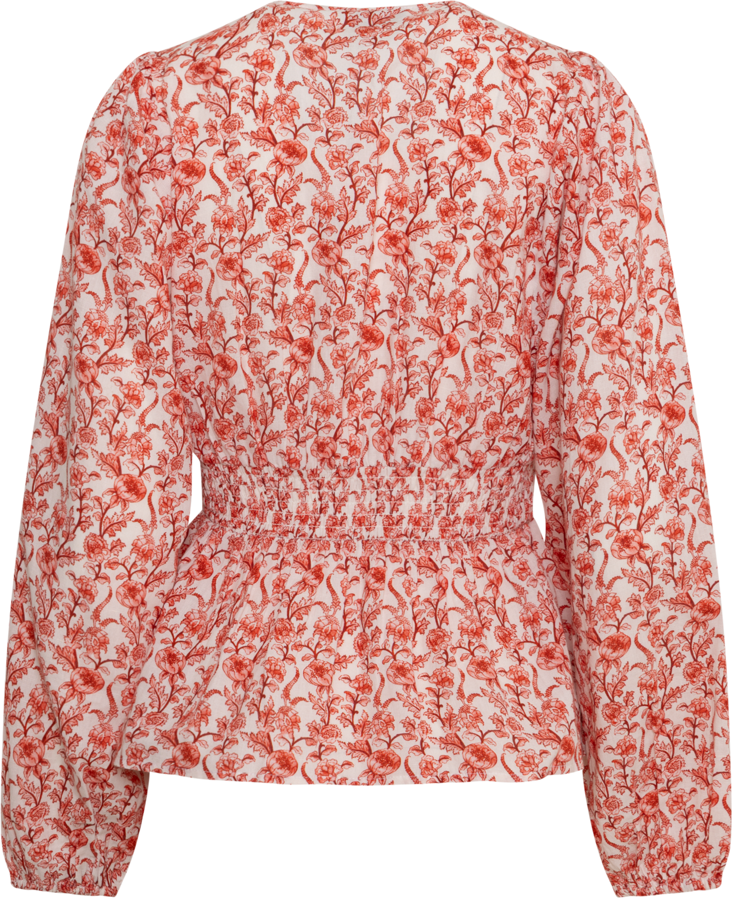 Rosine Linen Top - White/Red