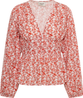 Rosine Linen Top - White/Red