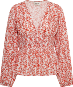 Rosine Linen Top - White/Red