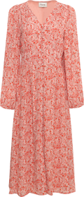 Una Crepe Midi Dress - Light Pink Floral