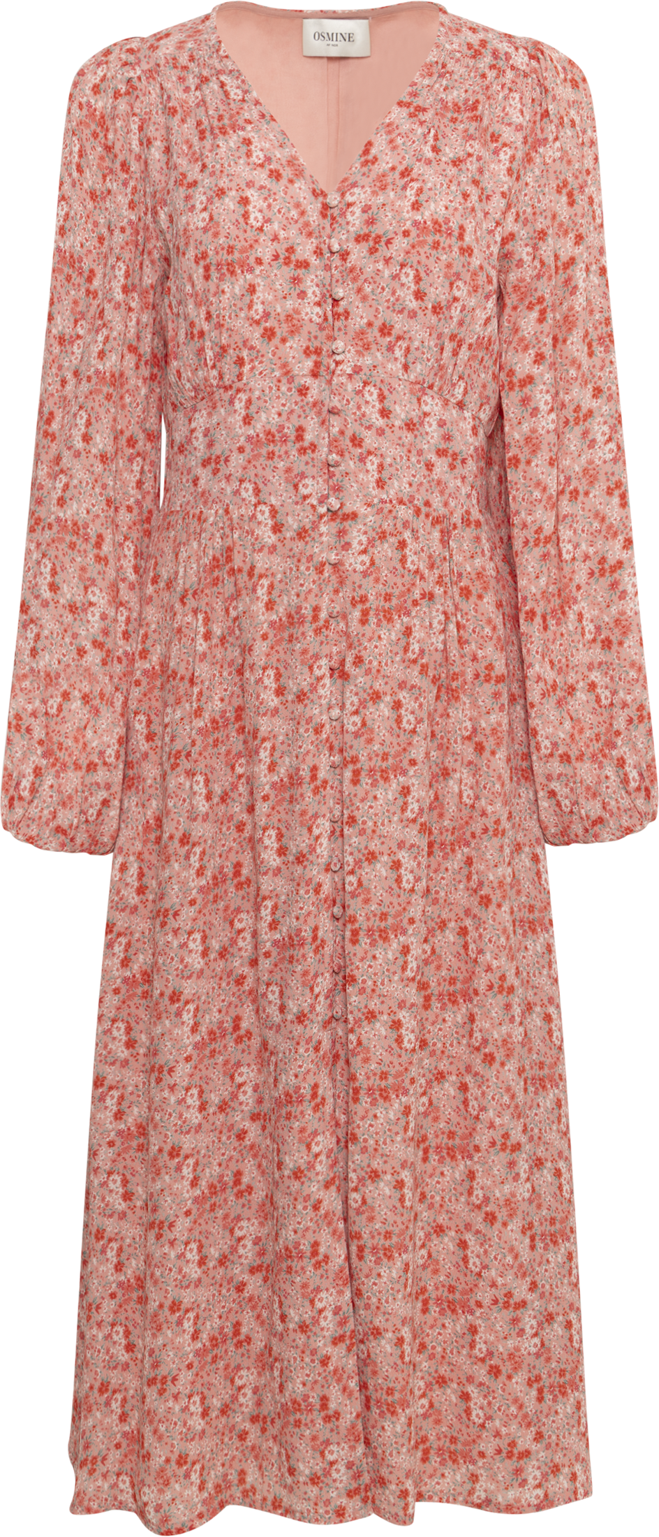 Una Crepe Midi Dress - Light Pink Floral