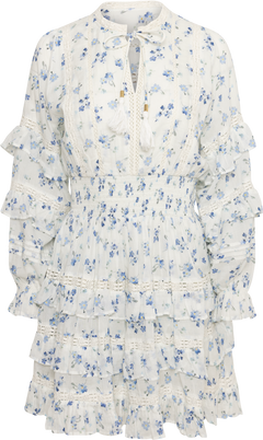Sol Cotton Flower Dress - Blue Flower