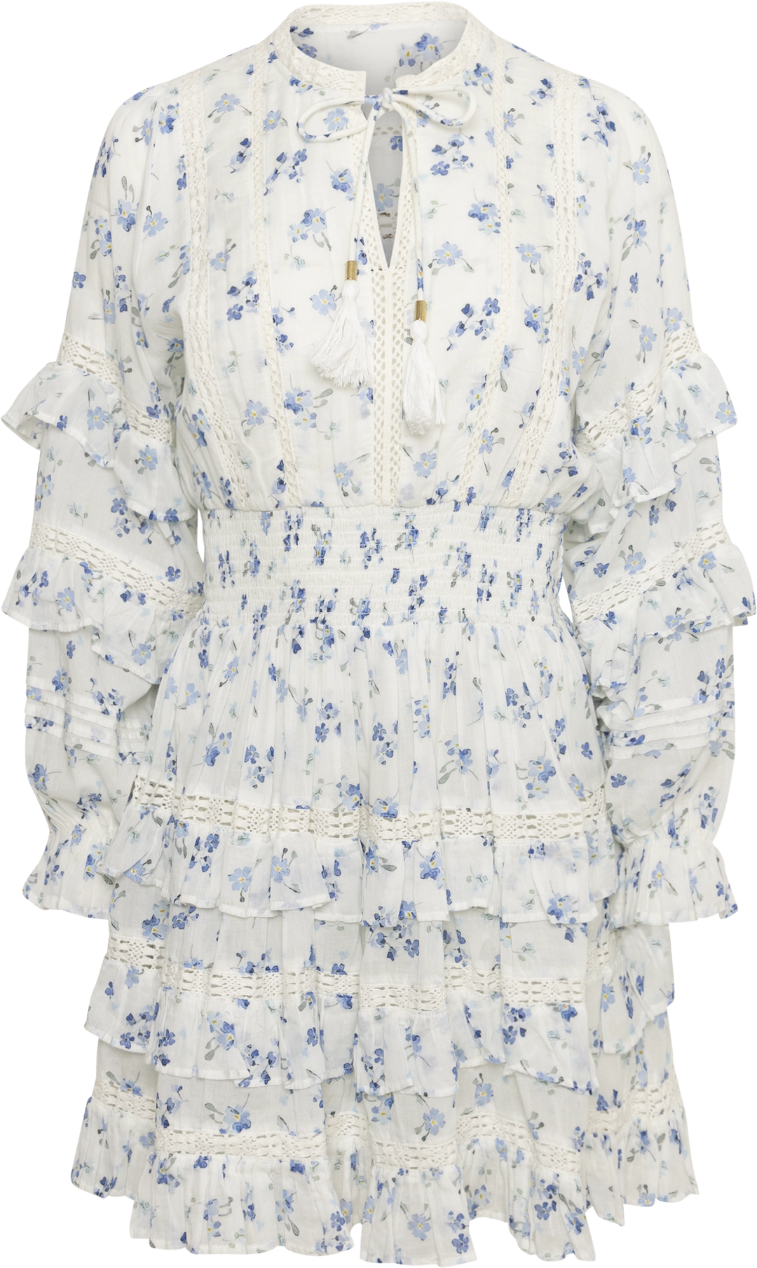 Sol Cotton Flower Dress - Blue Flower