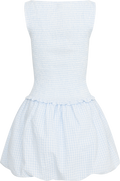 Tora Gingham Mini Dress - Light Blue