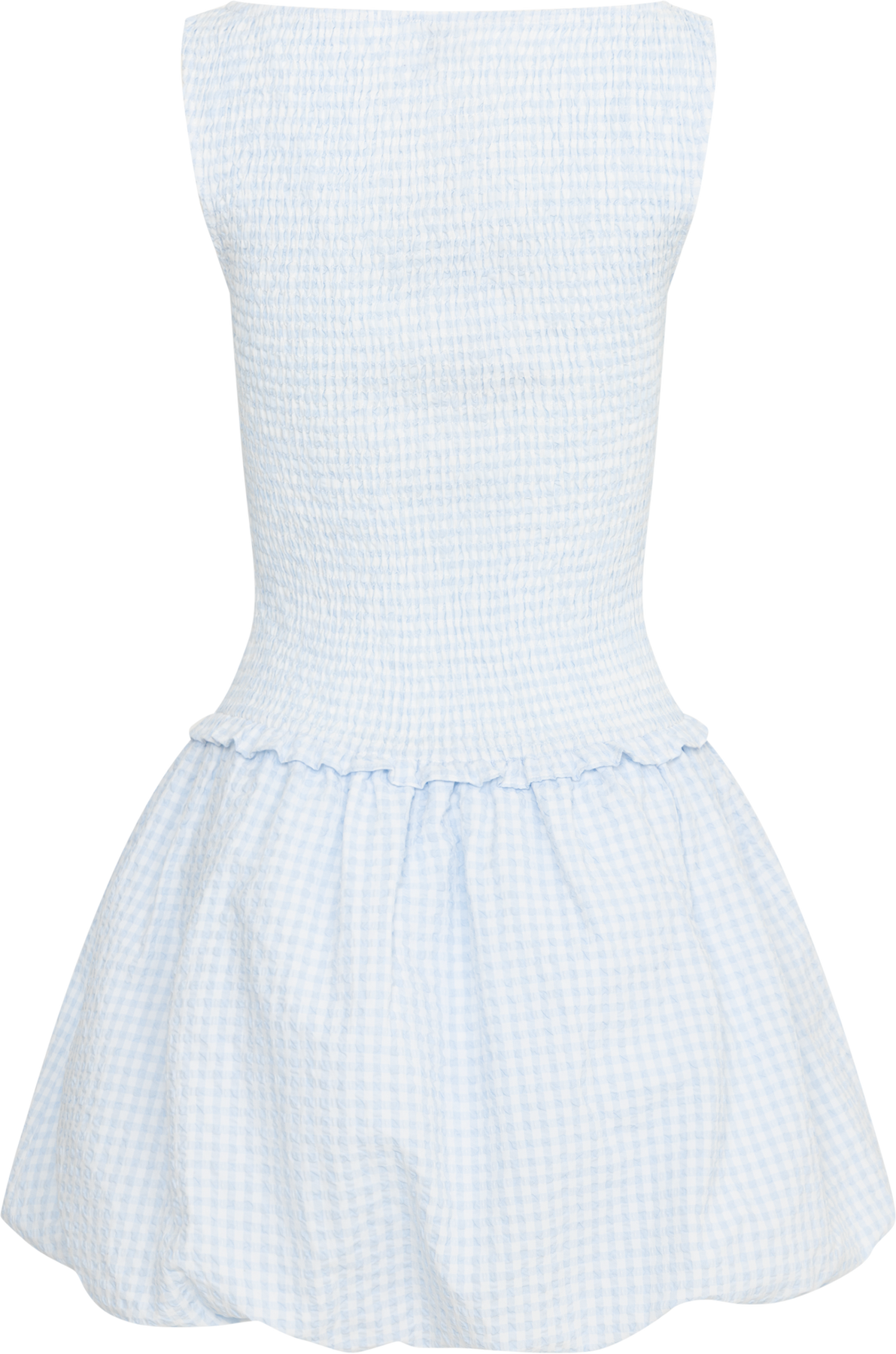 Tora Gingham Mini Dress - Light Blue