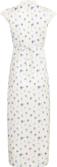 Agnes Satin Lace Dress - Blue Floral