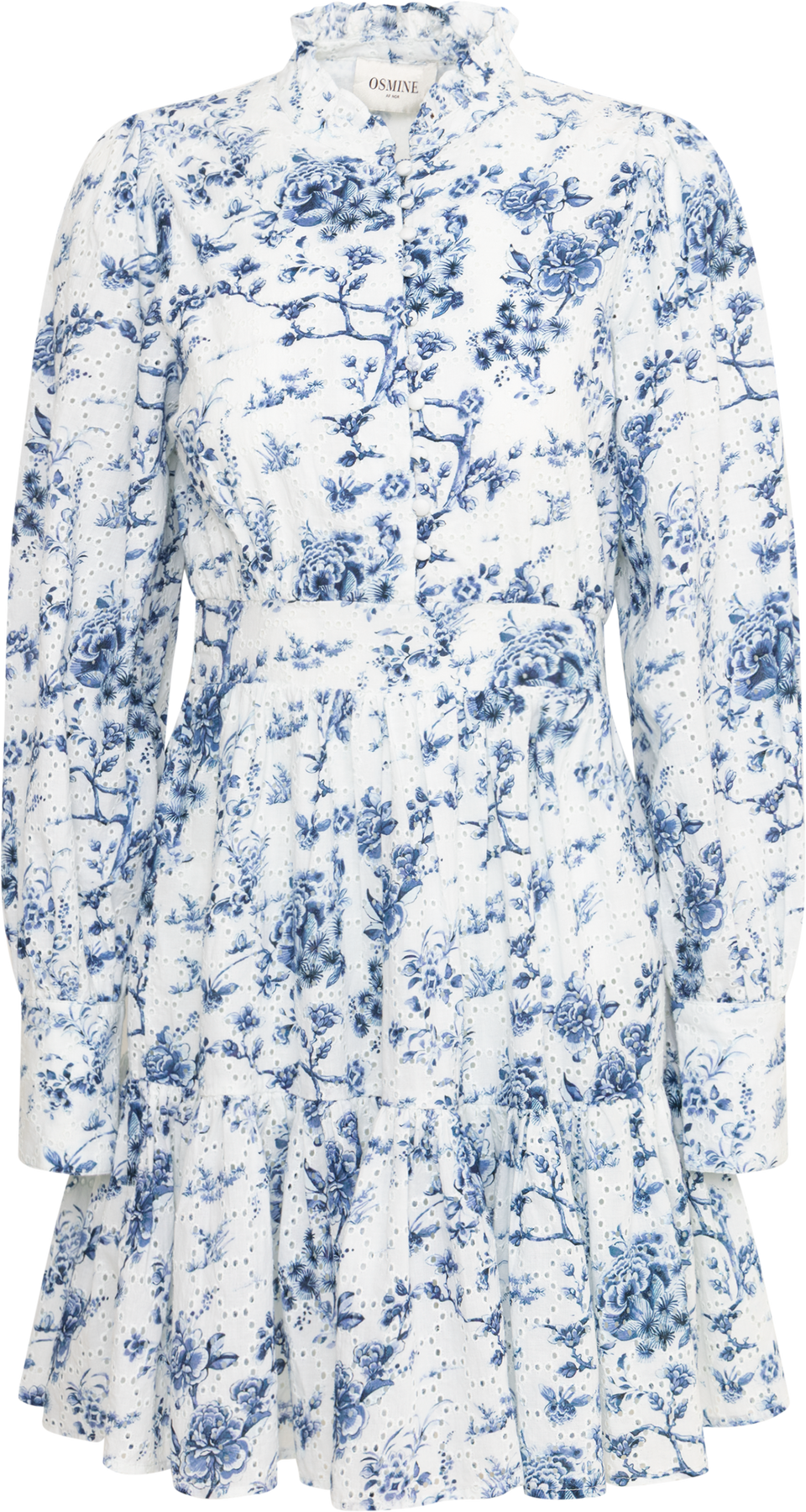 Liv Porcelain B Anglaise Dress - Off White/Blue
