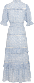 Vera Cotton Flower Dress - Blue Flower