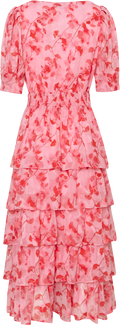 Jade Goddess Midi Dress - Pink/Red