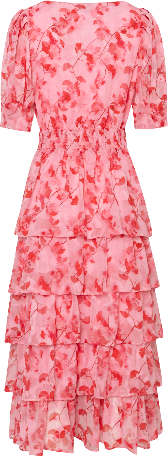 Jade Goddess Midi Dress - Pink/Red