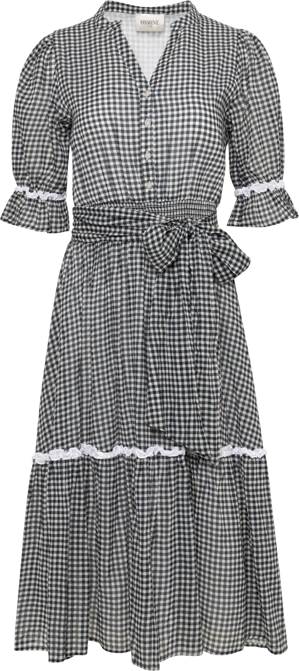 Gertrude Gingham Dress - Black/White