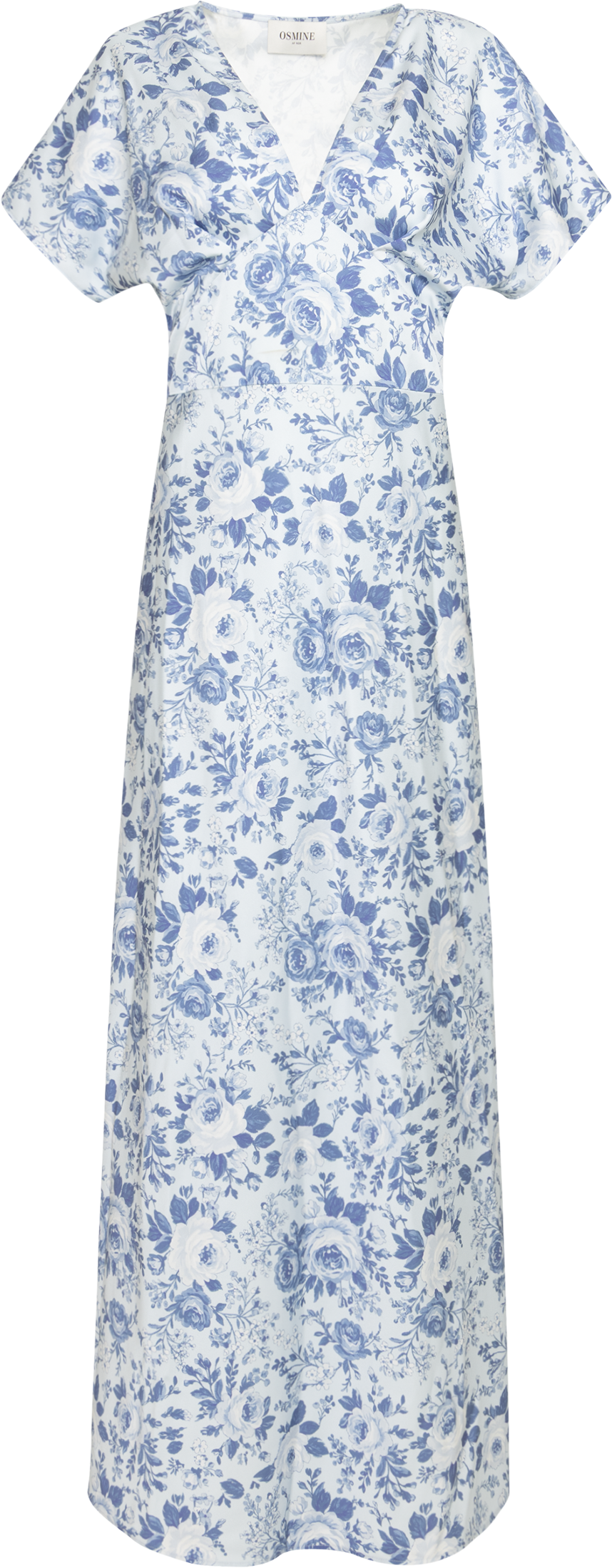 Kristin Satin Flower Dress - Blue
