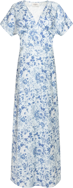 Kristin Satin Flower Dress - Blue