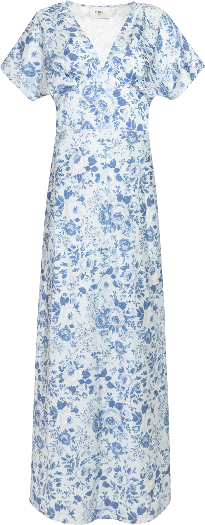 Kristin Satin Flower Dress - Blue