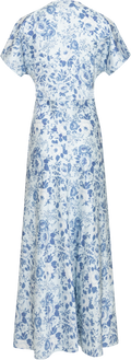 Kristin Satin Flower Dress - Blue