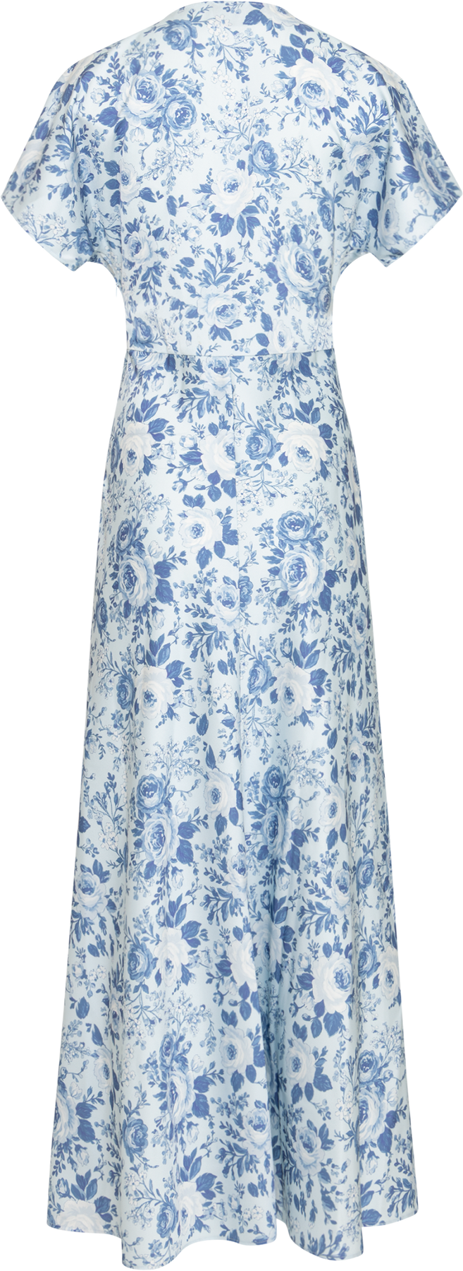 Kristin Satin Flower Dress - Blue