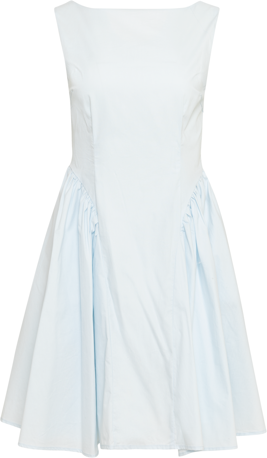 Elva Cotton Poplin Mini Dress - Light Blue