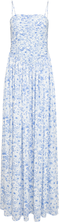 Meya Chiffon Bandeau Dress - Blue Print