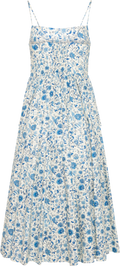 Thyra Cotton Strap Midi Dress - Blue