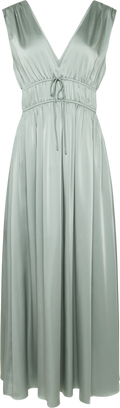 Martine Satin Maxi Dress - Sage Green