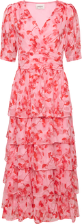 Jade Goddess Midi Dress - Pink/Red