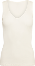 Emmy Silk Cotton V-Neck Tank - Off White