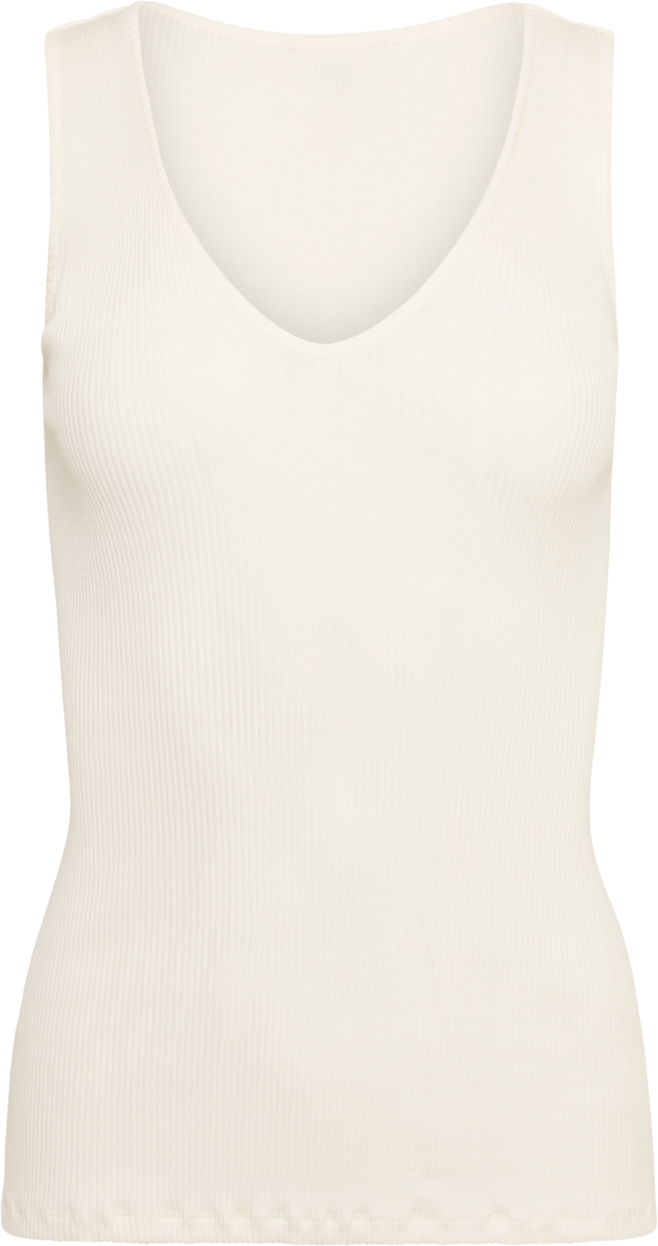 Emmy Silk Cotton V-Neck Tank - Off White