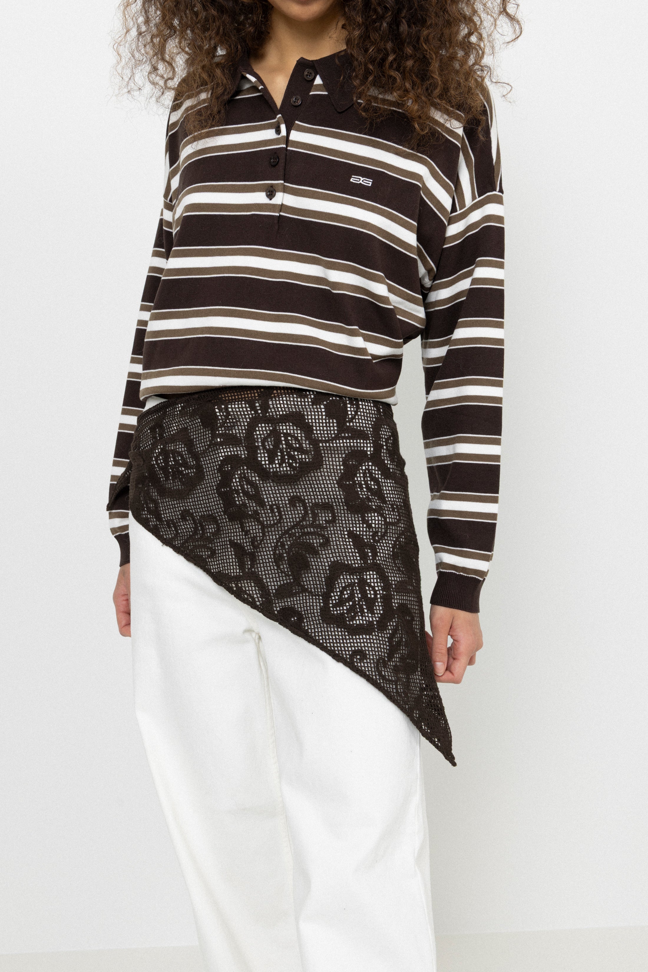 Croflora Triangle Scarf - Hot Fudge Brown