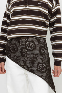 Croflora Triangle Scarf - Hot Fudge Brown