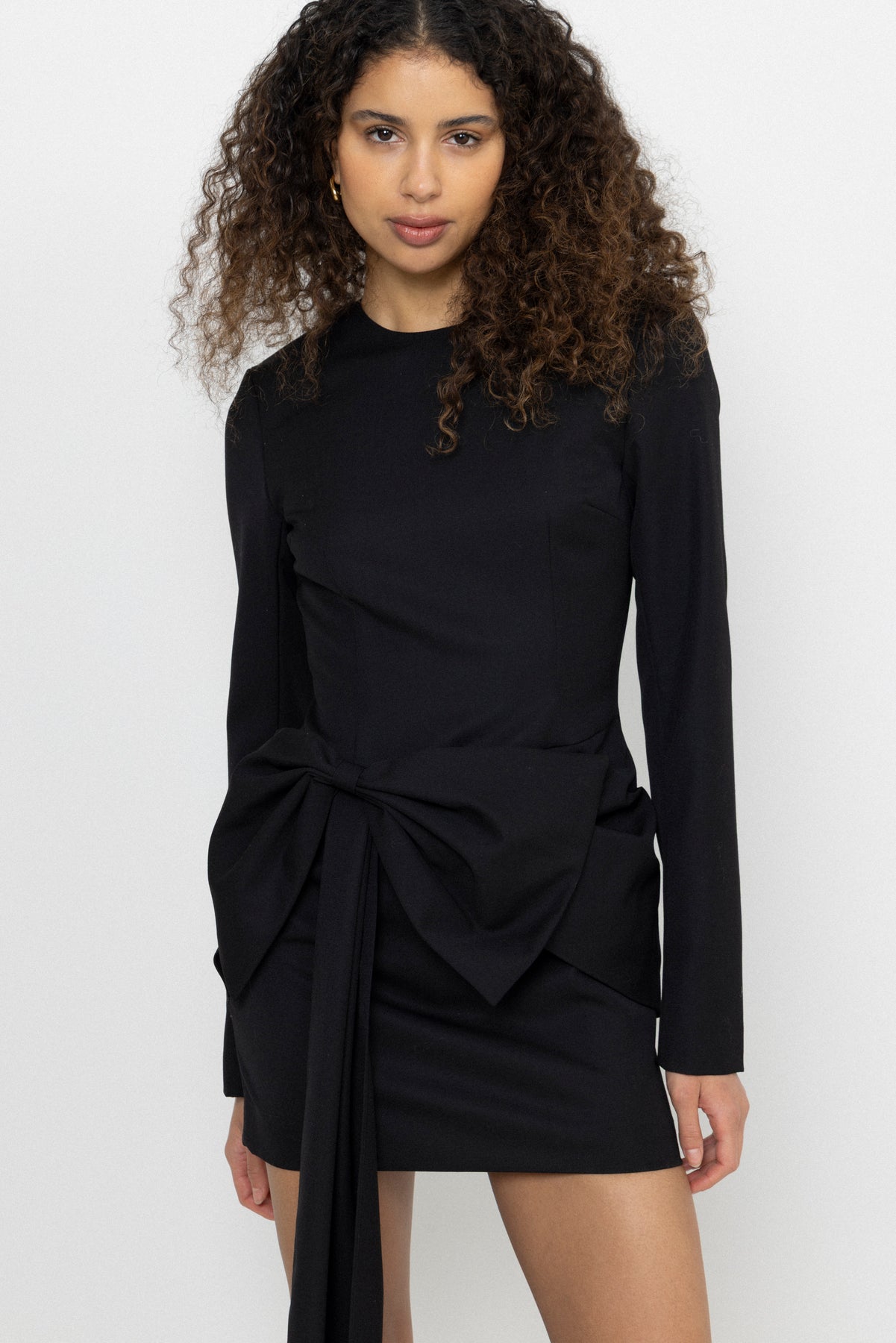 Mini Dress W/ Ls - Black