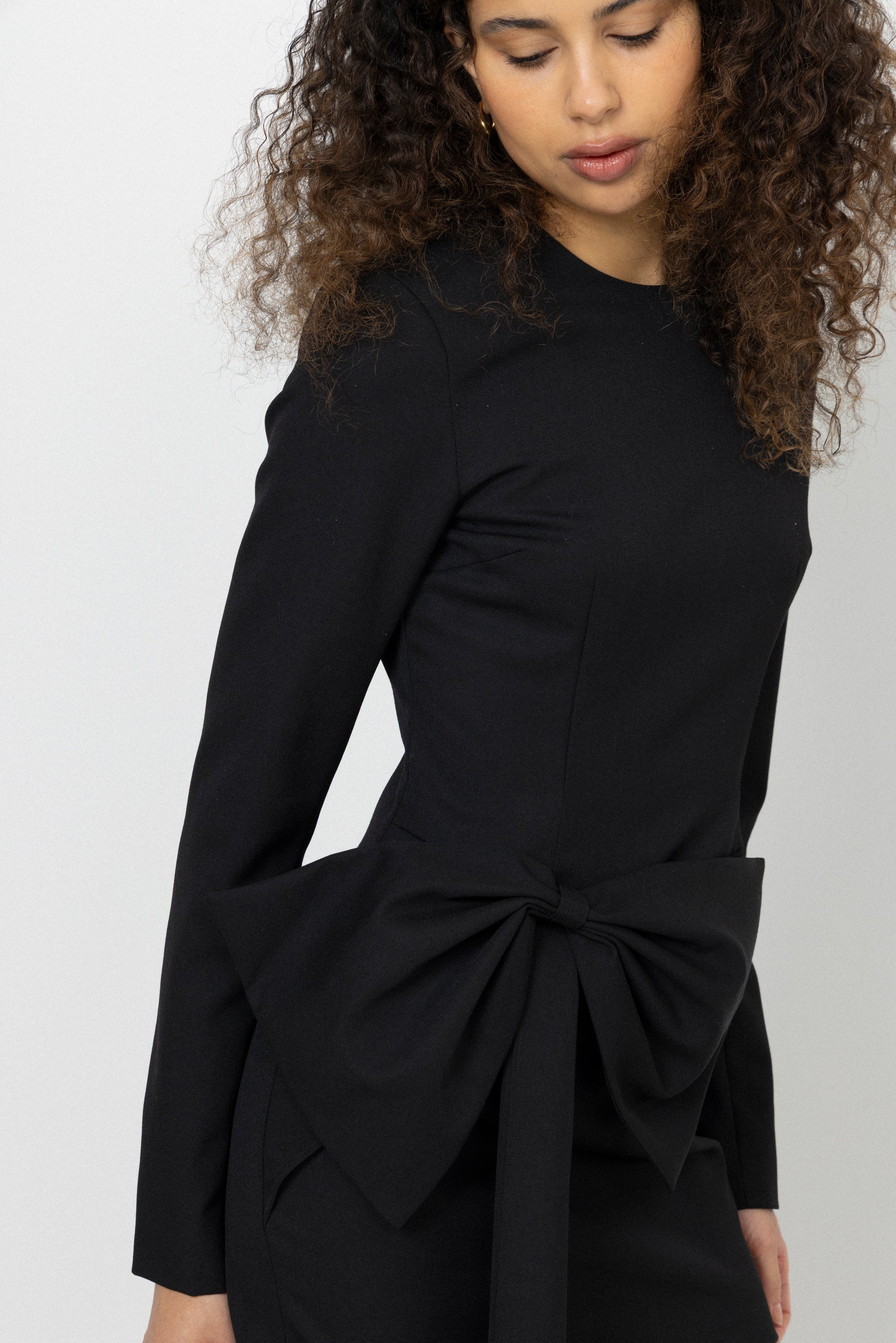 Mini Dress W/ Ls - Black