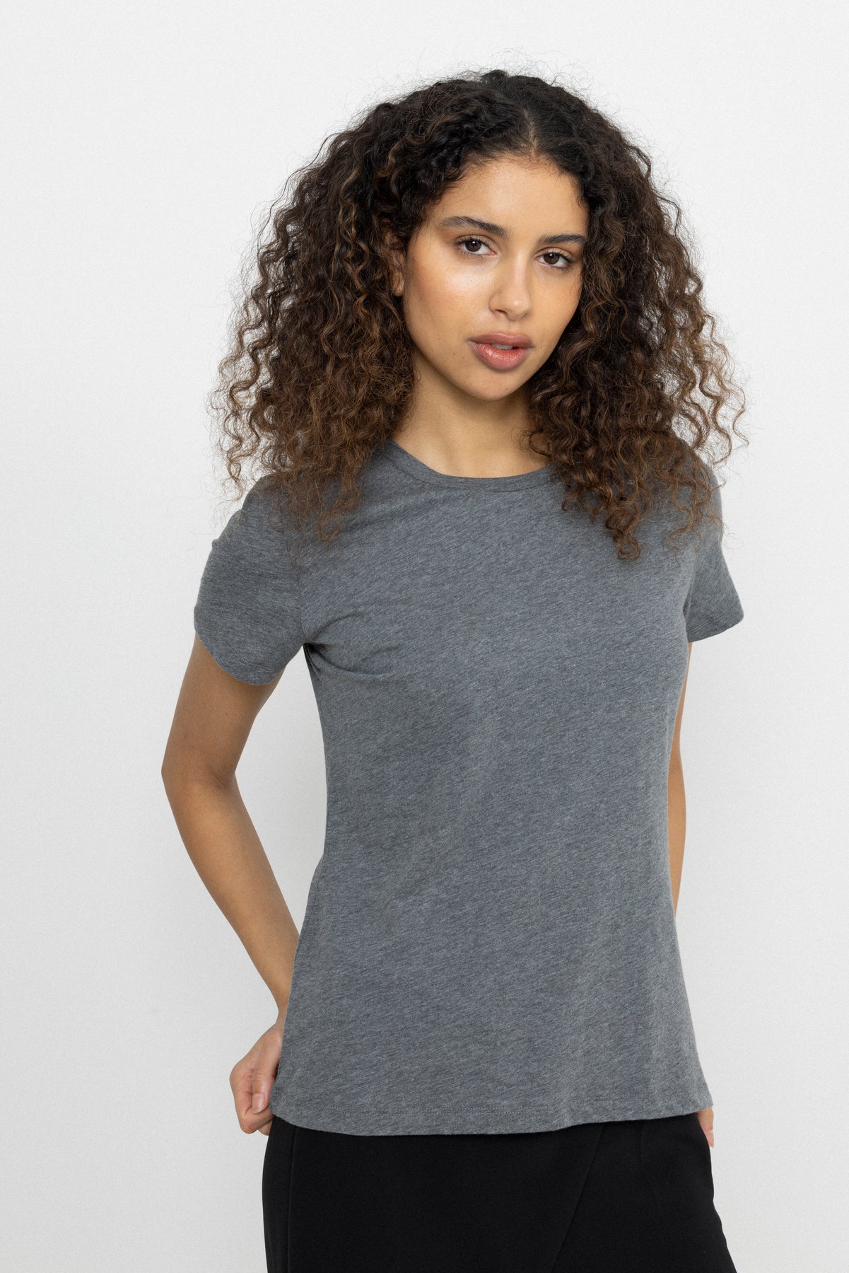 Solly Tee Solid - Dark Grey Mel.