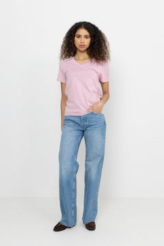 Essential Ss V-Neck Tee Noos - Bleached Mauve