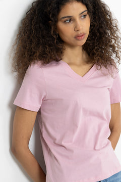 Essential Ss V-Neck Tee Noos - Bleached Mauve