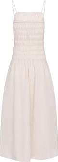Amalie Maxi Linen Dress - Creme